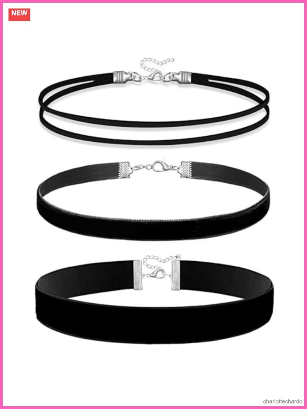 3pc Velvet Choker Necklace Set Gothic Layered Y2K Cosplay Jewelry Gift